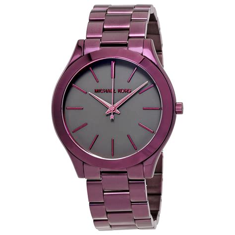 michael kors slim runway plum tone watch|Michael Kors slim runway watch.